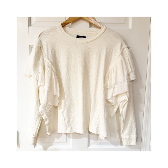 NWT Vici DOUBLE RUFFLE SLEEVES TOP XS - Picture 4 of 13
